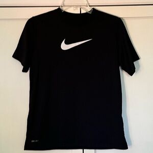 Nike Dri-Fit Black Swoosh T-Shirt - Boy’s Size Large